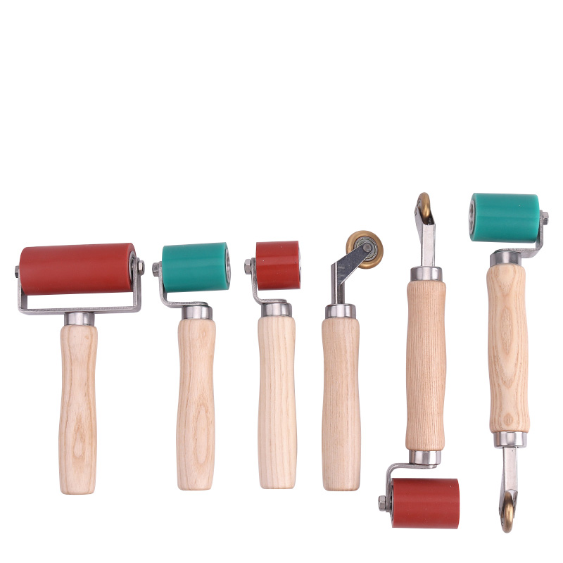 Woodworking Book - 手動式シリコン圧力ローラー、革用接着剤ラミネート＆エッジシームプレスツール（靴やバッグの製造用）