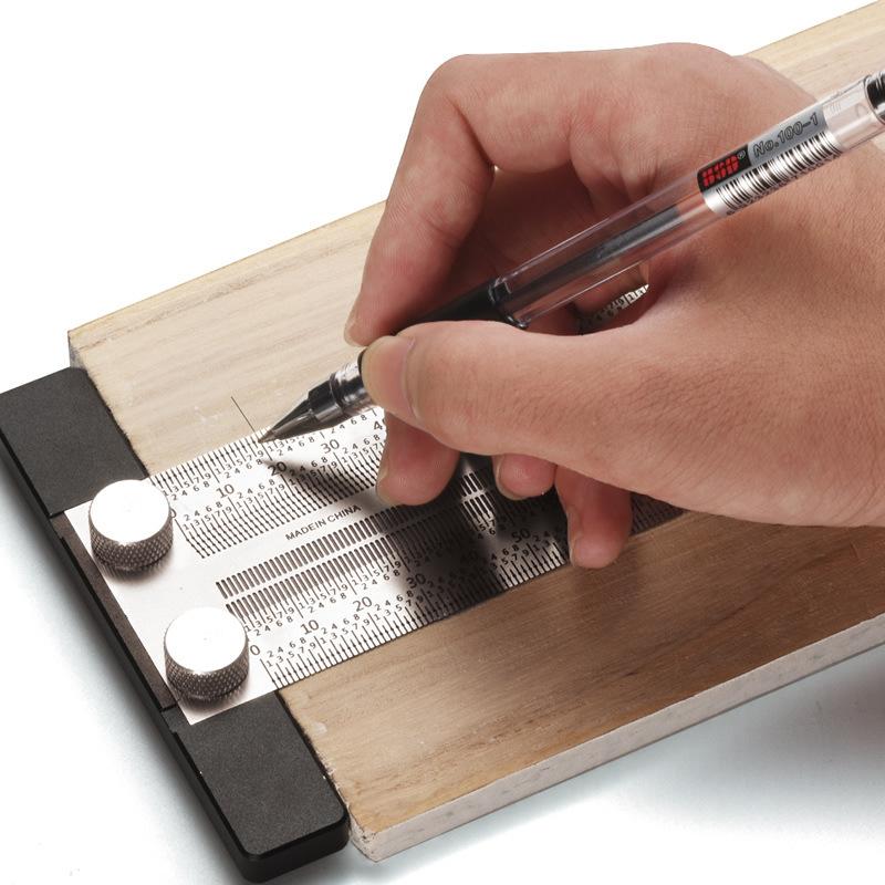 Woodworking Hobbies - ステンレス製高精度T型穴定規 木工用スケッチラインゲージ DIY愛好家向け木工ホビーツール