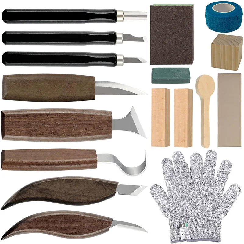 Woodworking Kits For Adults - 木彫りキット 17個入り 木彫りツール 初心者向け 大人用 ウィッティングツールセット