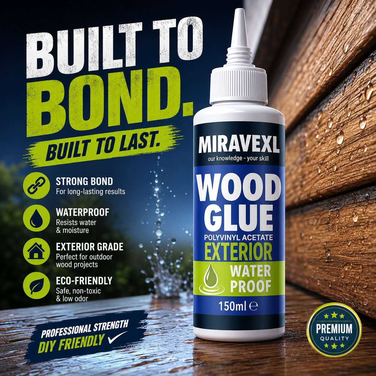 Woodworking Quick Glue - 速乾性木工用接着剤 高強度液体接着剤 家具の迅速な修理やDIYクラフトに最適、防水木材加工ツール