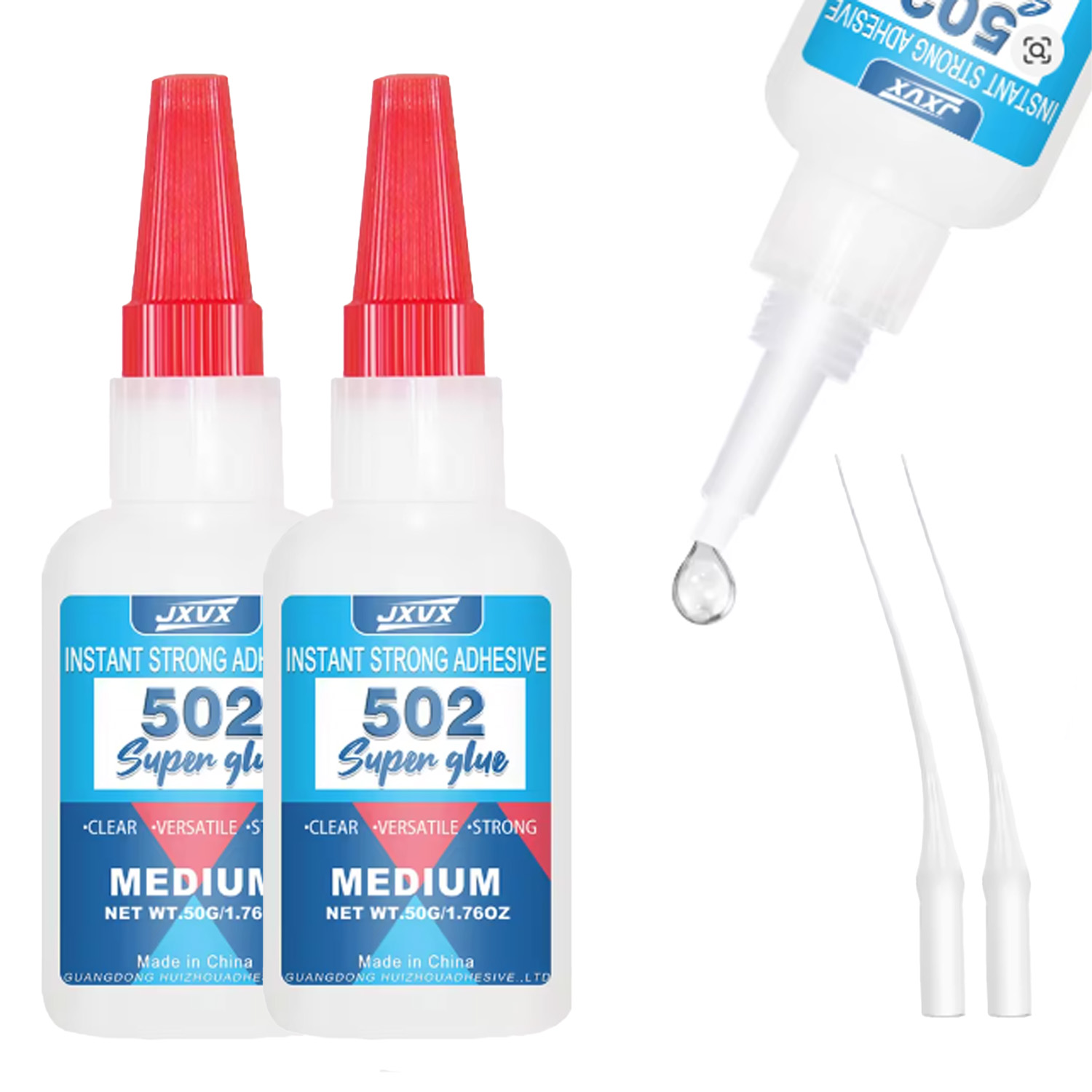 Woodworking Quick Glue - 超強力接着剤 502、50g（1.76オンス）502スーパーグルー シアノアクリレート 速乾性 瞬間接着剤 皮革