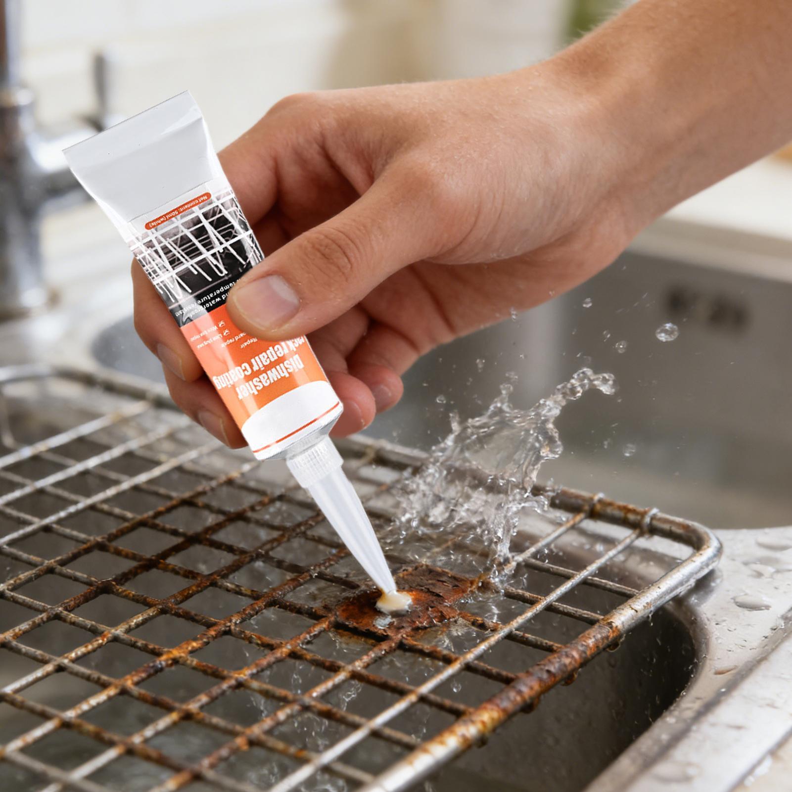 Woodworking Kits For Adults - 食器洗い機ラック修理キット 50ml 長持ちするコーティングジェルと2つのブラシ付き 食器洗い機修理キット キッチンオーブンや揚げ物に便利