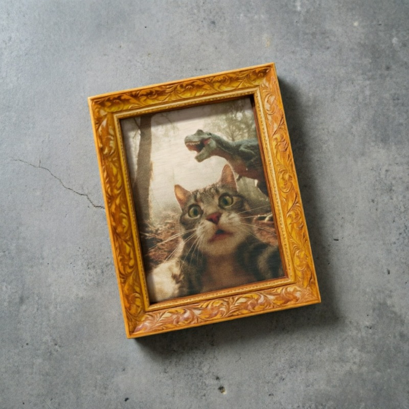 Woodworking Hobbies - 8*6*1cm 木製磁気絵画クラフトデコレーションステッカー - カエル黒猫面白い傑作ウォールステッカー冷蔵庫用
