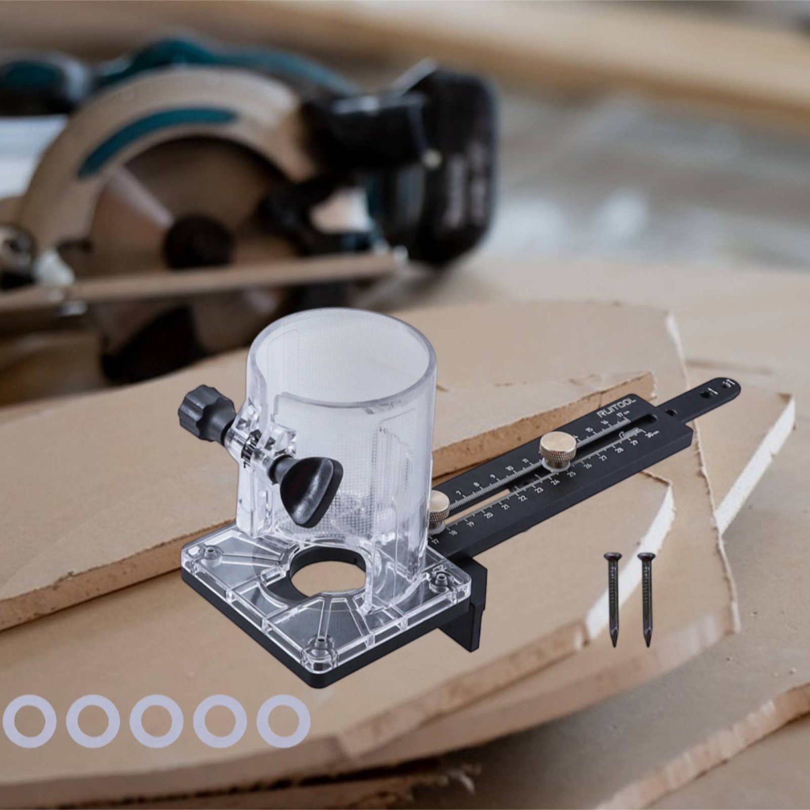 Woodworking Jig - ルーターサークルカッティングジグ多機能ルーターサークルカッター木工ツール大工向けに安定した使用可能