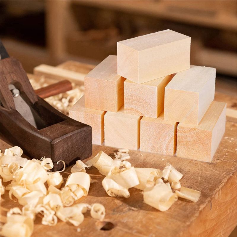 ABVA バスウッド製木彫りブロック、16x4x2x2インチ - Woodworking Kits For Adults のレビューと価格