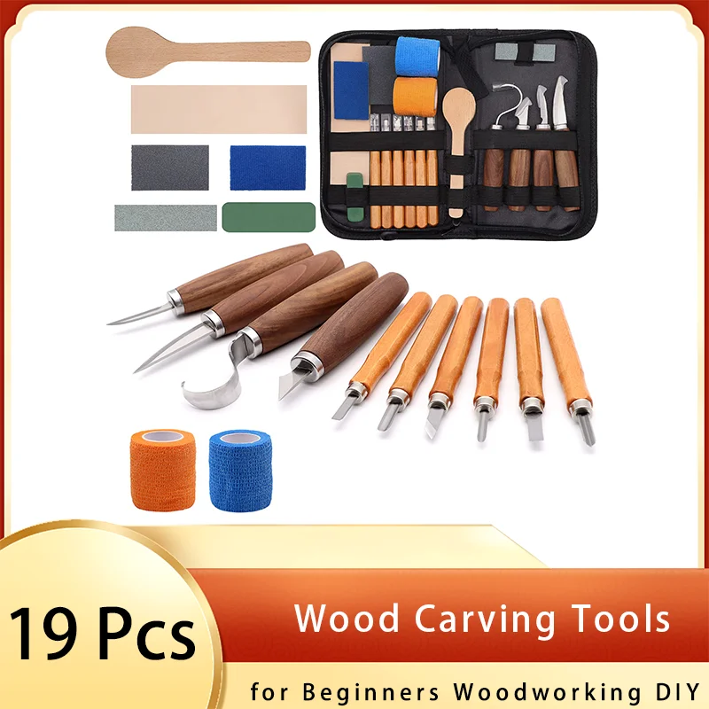 木彫りナイフツールキット 19 個スプーン彫刻ブランク木製削 - Woodworking Kits For Adults のレビューと価格