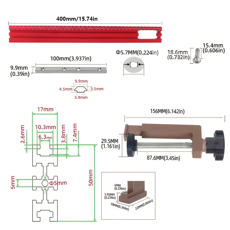 40cmトリミング・フライス加工溝彫刻ガイドレール+2個のク - Woodworking Z Clips のレビューと価格