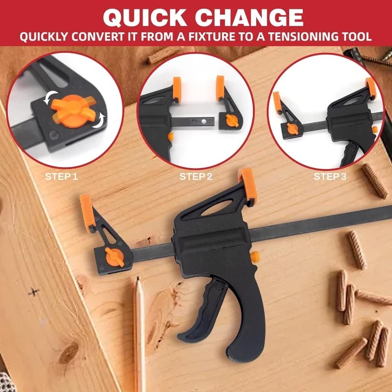 4インチクイックFクランプトリガー木工用バークランプスプレッ - Woodworking Z Clips のレビューと価格