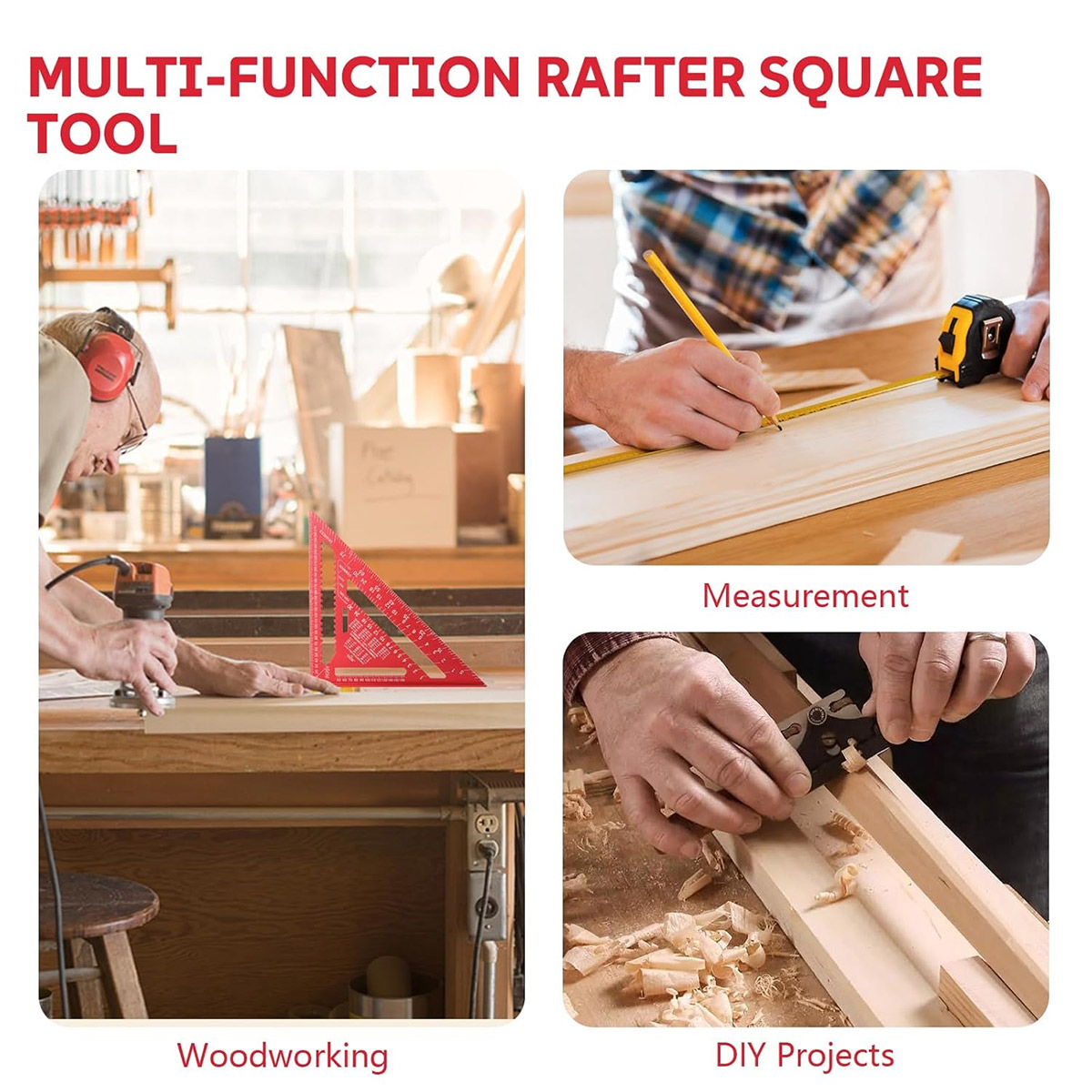 アルミ合金スピードスクエア高精度メートル三角定規木工角度測定 - Woodworking Product のレビューと価格