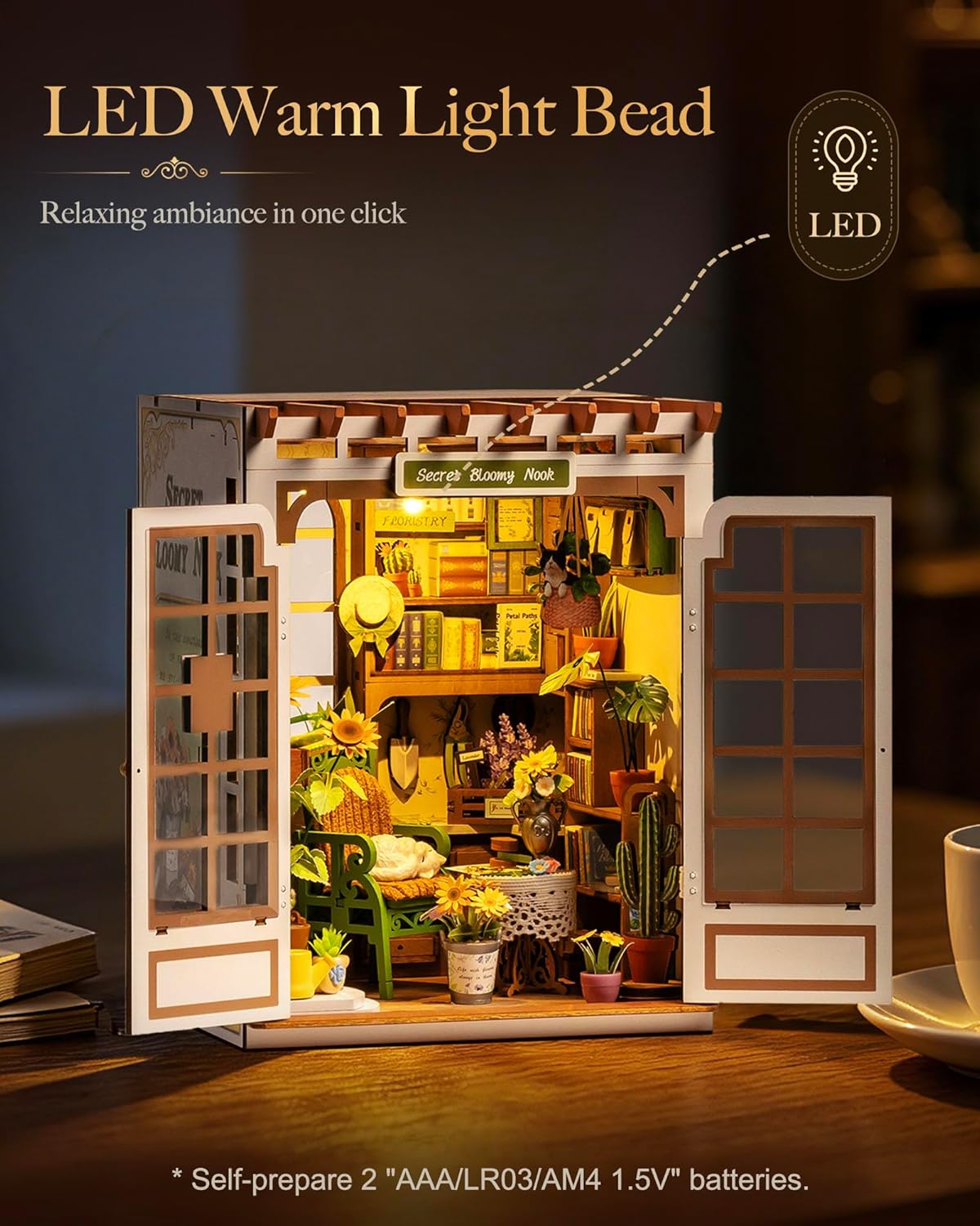 RolifeブックヌックキットDIYミニチュアキット（ライト - Woodworking Book のレビューと価格