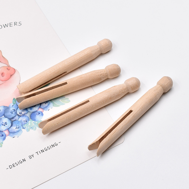 25個入り 11cm 木製ドリーペグ 木製洗濯バサミ ペグ  - Woodworking Z Clips のレビューと価格