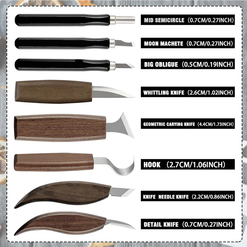 木彫りキット 17個入り 木彫りツール 初心者向け 大人用  - Woodworking Kits For Adults のレビューと価格