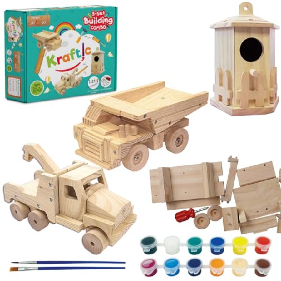 大人向けの木工組み立てキット、男の子向けの3つの教育用DIY - Woodworking Kits For Adults のレビューと価格