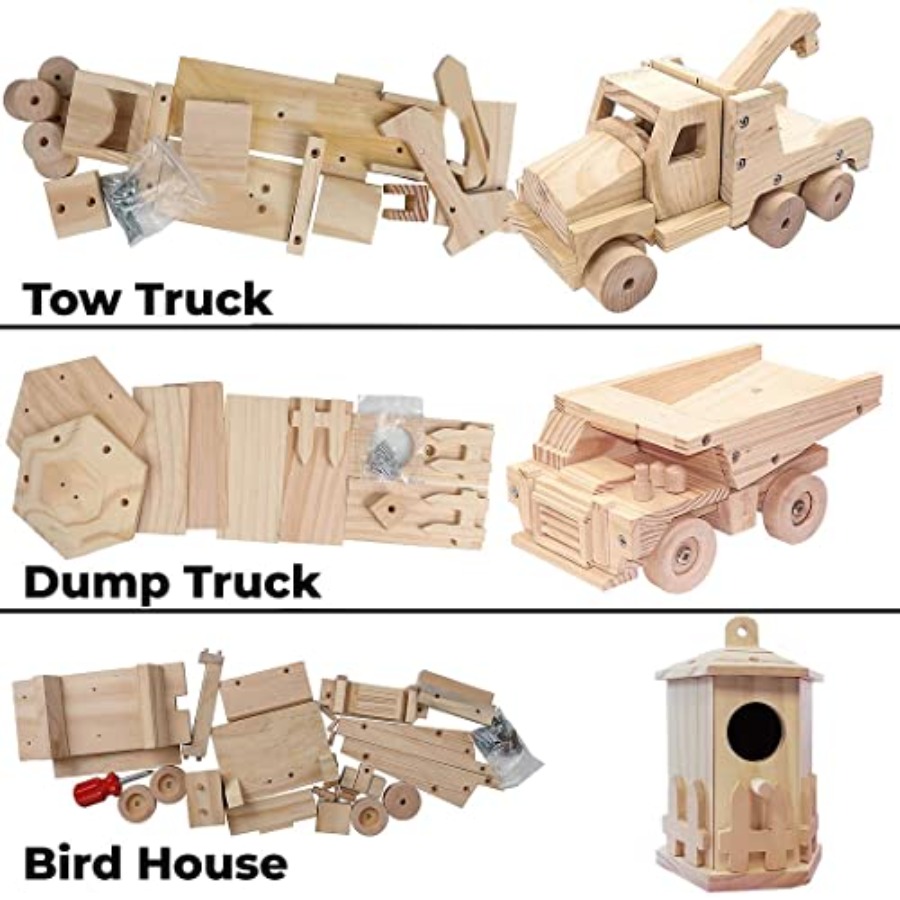 大人向けの木工組み立てキット、男の子向けの3つの教育用DIY - Woodworking Kits For Adults のレビューと価格