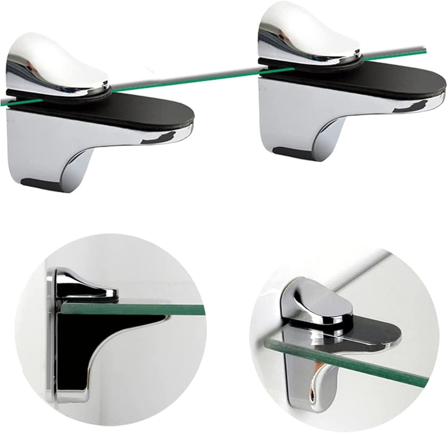 4個の調節可能な金属ガラスクランプ、木製/ガラス棚ブラケット - Woodworking Z Clips のレビューと価格