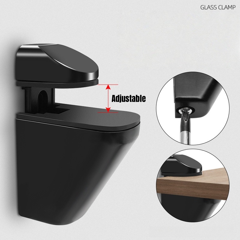 4個の調節可能な金属ガラスクランプ、木製/ガラス棚ブラケット - Woodworking Z Clips のレビューと価格