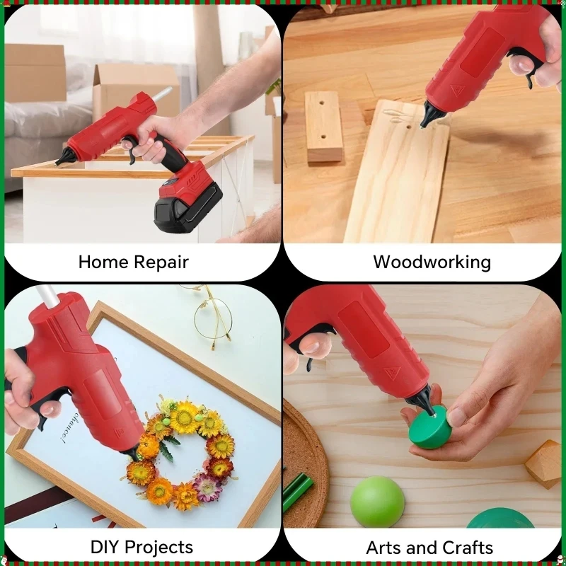VESMATITY コードレス電動ホットメルトグルーガン。ミ - Woodworking Quick Glue のレビューと価格