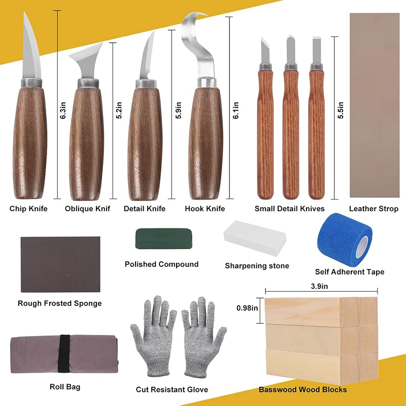 木彫りキット 木彫りツールセット 木彫りナイフ付き ディテー - Woodworking Kits For Adults のレビューと価格