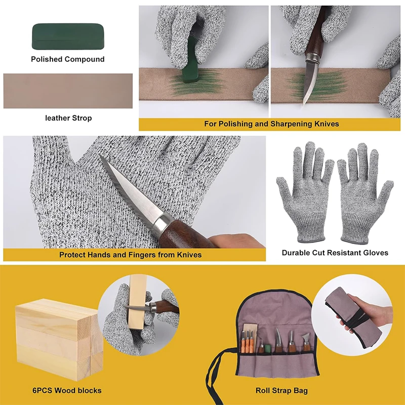 木彫りキット 木彫りツールセット 木彫りナイフ付き ディテー - Woodworking Kits For Adults のレビューと価格