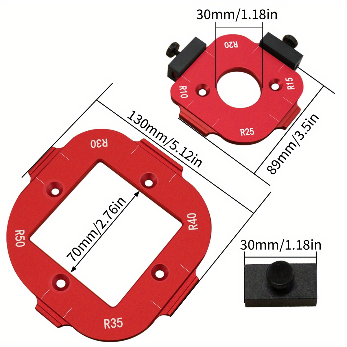 アルミ製ラウンドコーナー半径テンプレートセット、木工用ルータ - Woodworking Z Clips のレビューと価格