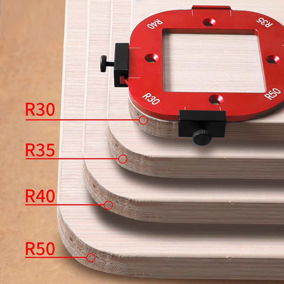 アルミ製ラウンドコーナー半径テンプレートセット、木工用ルータ - Woodworking Z Clips のレビューと価格