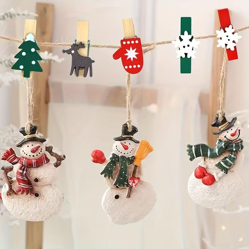 クリスマス柄の木製クリップ50個/100個入り。工作や布製品 - Woodworking Z Clips のレビューと価格