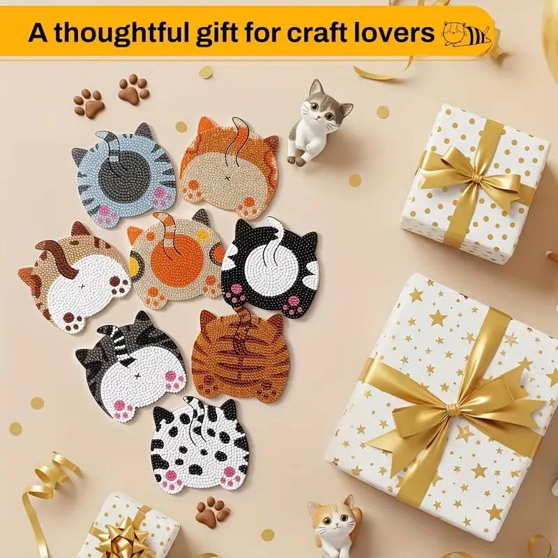 8ピースDIYダイヤモンドペインティング木製カップマットセッ - Woodworking Hobbies のレビューと価格