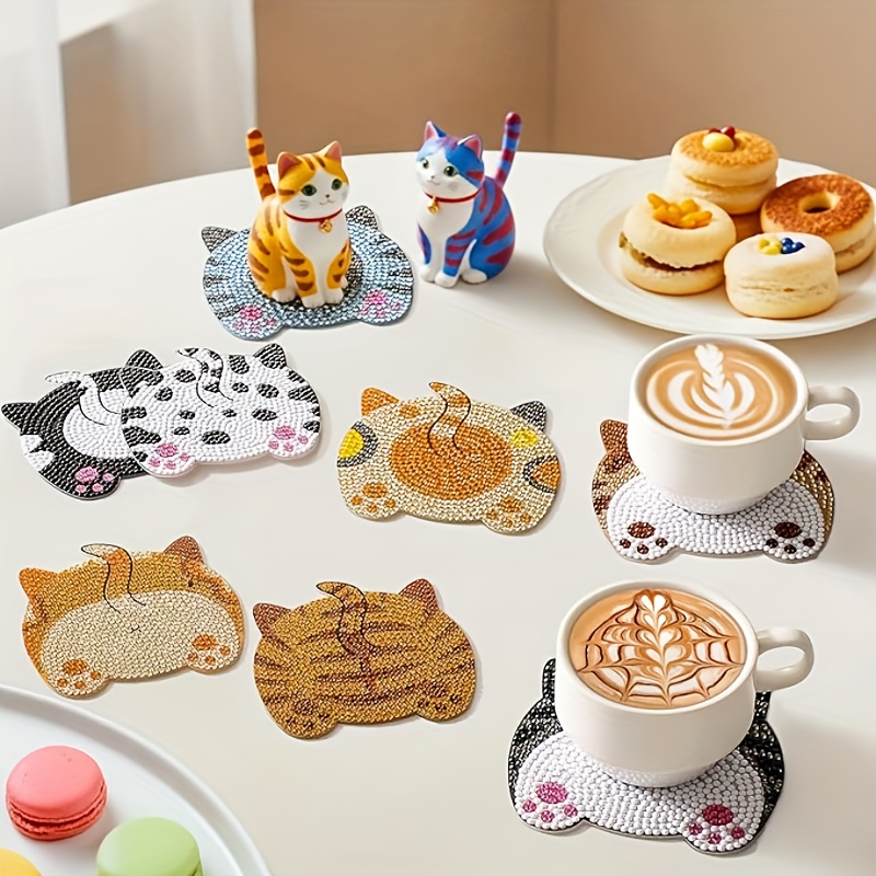 8ピースDIYダイヤモンドペインティング木製カップマットセッ - Woodworking Hobbies のレビューと価格