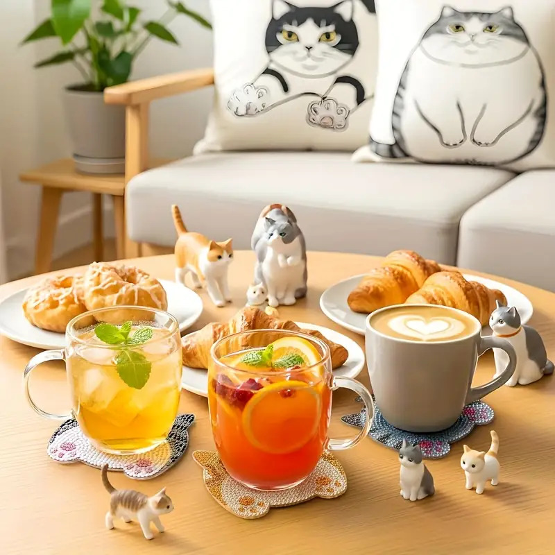 8ピースDIYダイヤモンドペインティング木製カップマットセッ - Woodworking Hobbies のレビューと価格