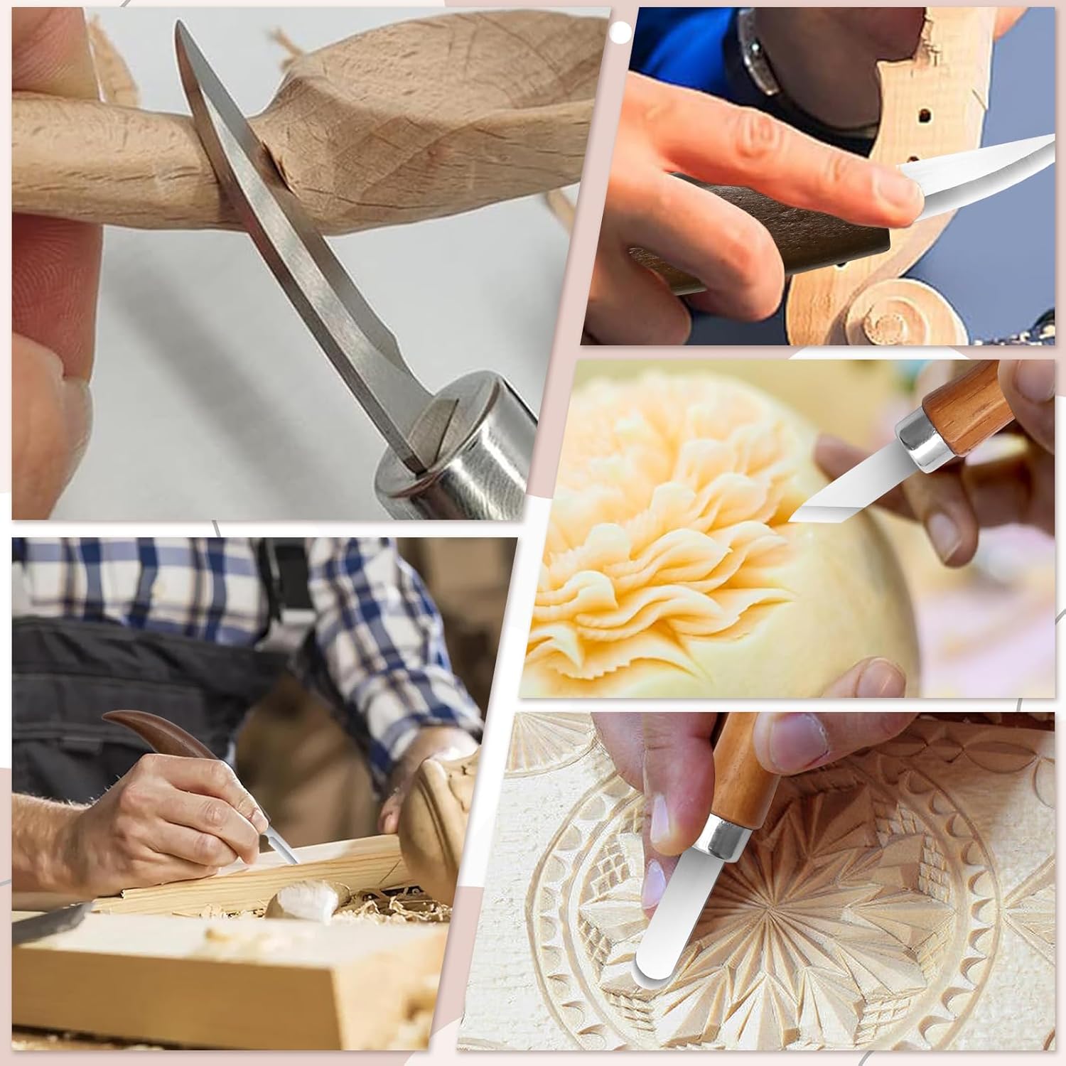大人と子供の初心者向けのバスウッドブロックセット付き木彫り初 - Woodworking Kits For Adults のレビューと価格
