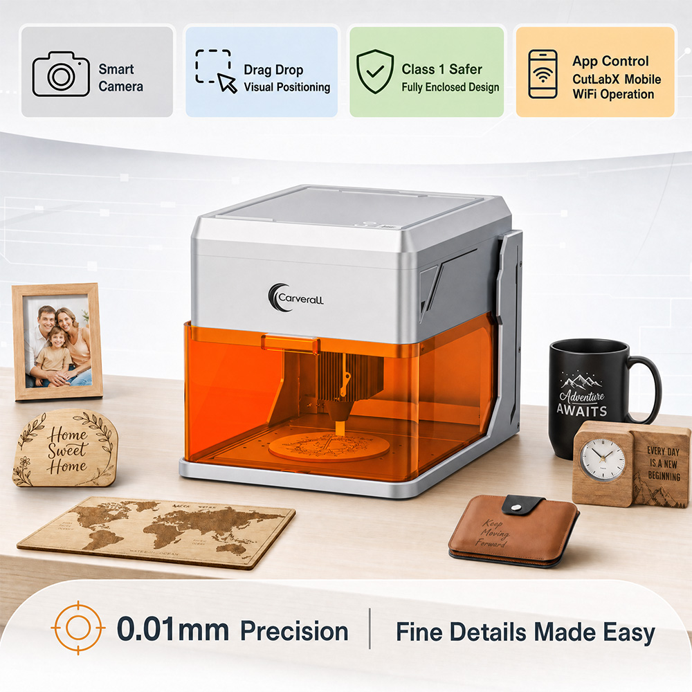 Carverall A1PRO 10Wレーザー彫刻機、HDカ - Woodworking Veneer Cutter のレビューと価格