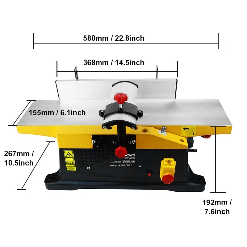 6インチ卓上木工用ジョインター/プレーナー、1800W電動厚 - Bench Plane Jointer のレビューと価格