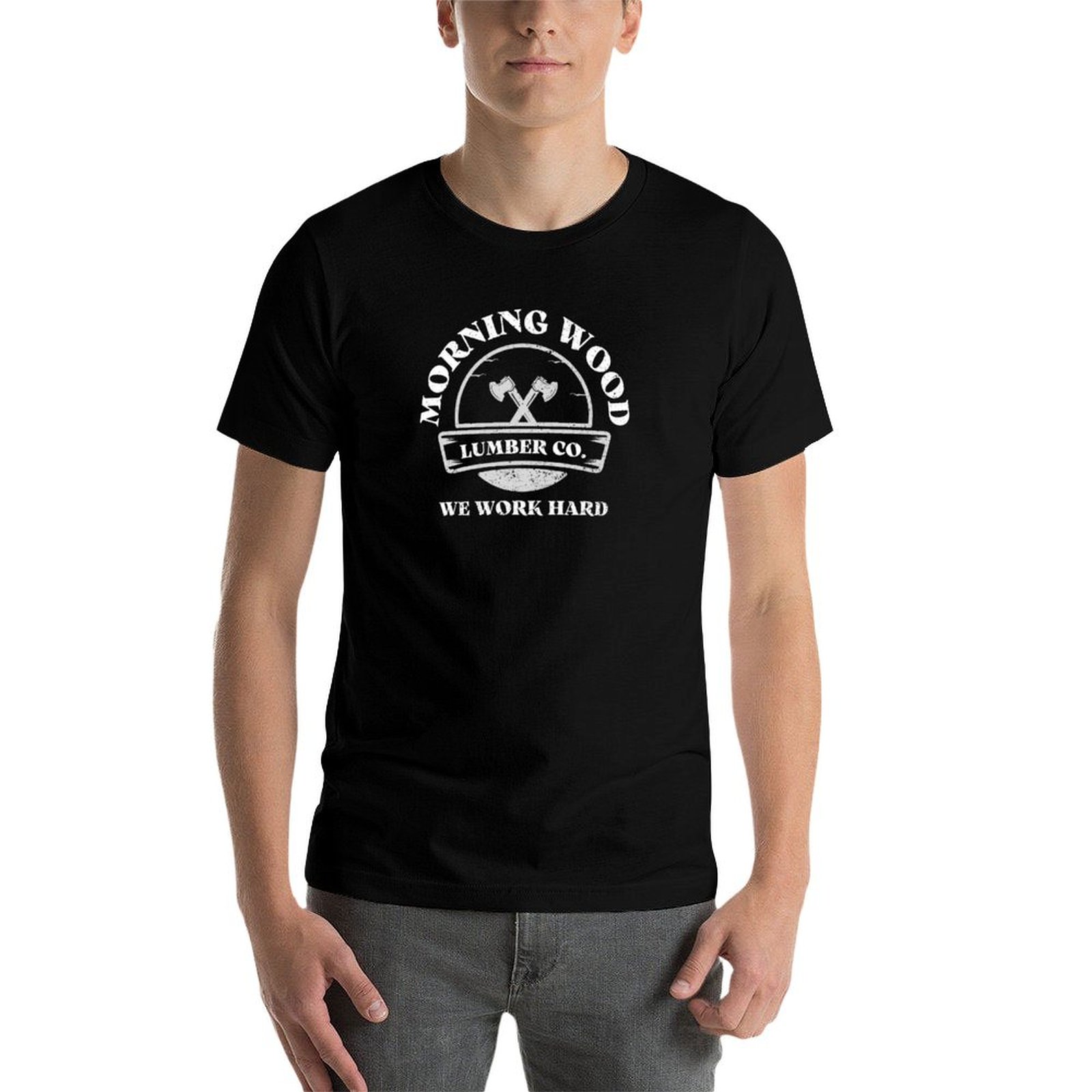 モーニングウッド木材会社 私たちは一生懸命働く Tシャツ 通 - Lumber Woodworking のレビューと価格